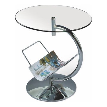 Couchtisch ALMA 50x45 cm glänzendes Chrom