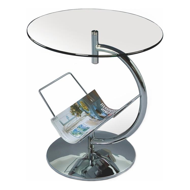 Couchtisch ALMA 50x45 cm glänzendes Chrom