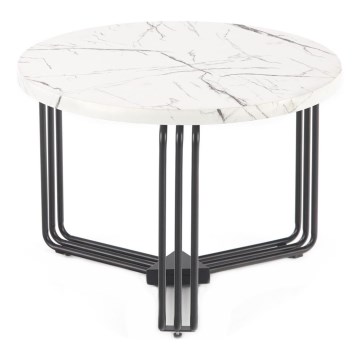 Couchtisch ANTICA 41x55 cm schwarz/Marmordekor
