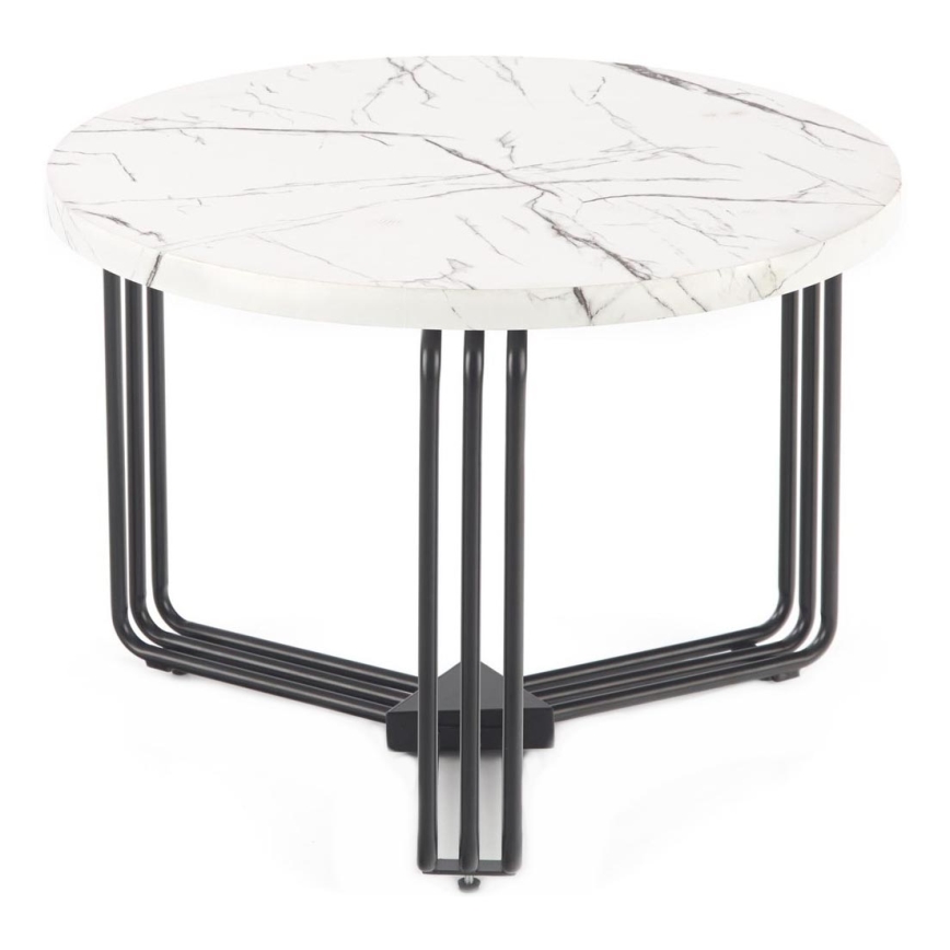 Couchtisch ANTICA 41x55 cm schwarz/Marmordekor