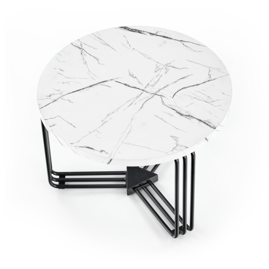 Couchtisch ANTICA 41x55 cm schwarz/Marmordekor