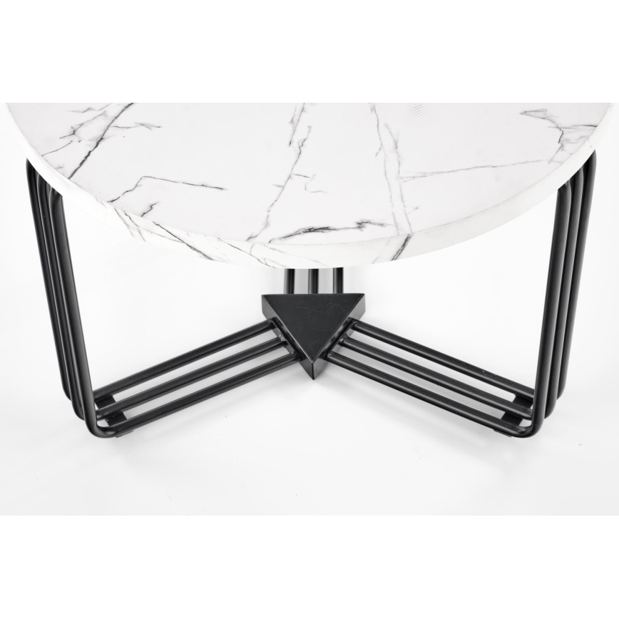 Couchtisch ANTICA 41x55 cm schwarz/Marmordekor