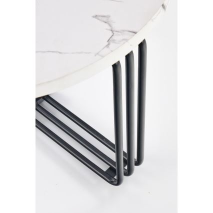Couchtisch ANTICA 41x55 cm schwarz/Marmordekor