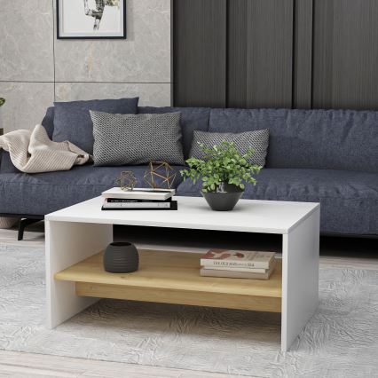 Couchtisch APOLLON 47x90 cm beige/weiß