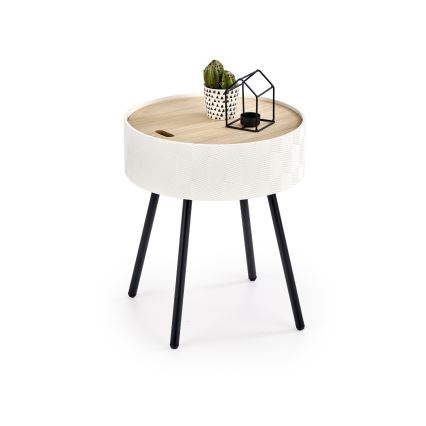 Couchtisch AURA 45x38 cm weiß/schwarz/beige