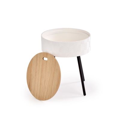 Couchtisch AURA 45x38 cm weiß/schwarz/beige