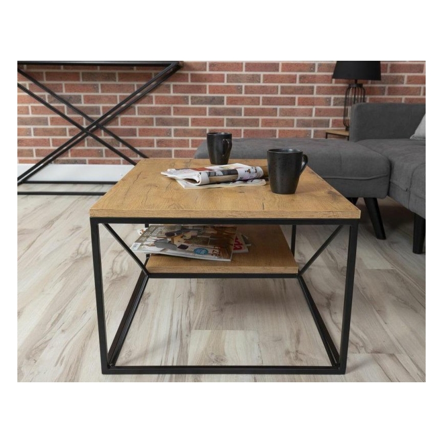 Couchtisch BASICLOFT 40x80 cm schwarz/braun