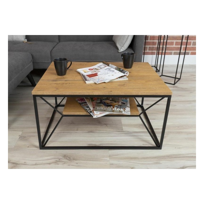 Couchtisch BASICLOFT 40x80 cm schwarz/braun