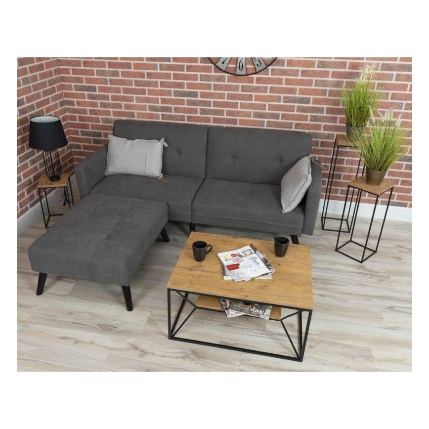Couchtisch BASICLOFT 40x80 cm schwarz/braun