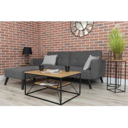 Couchtisch BASICLOFT 40x80 cm schwarz/braun