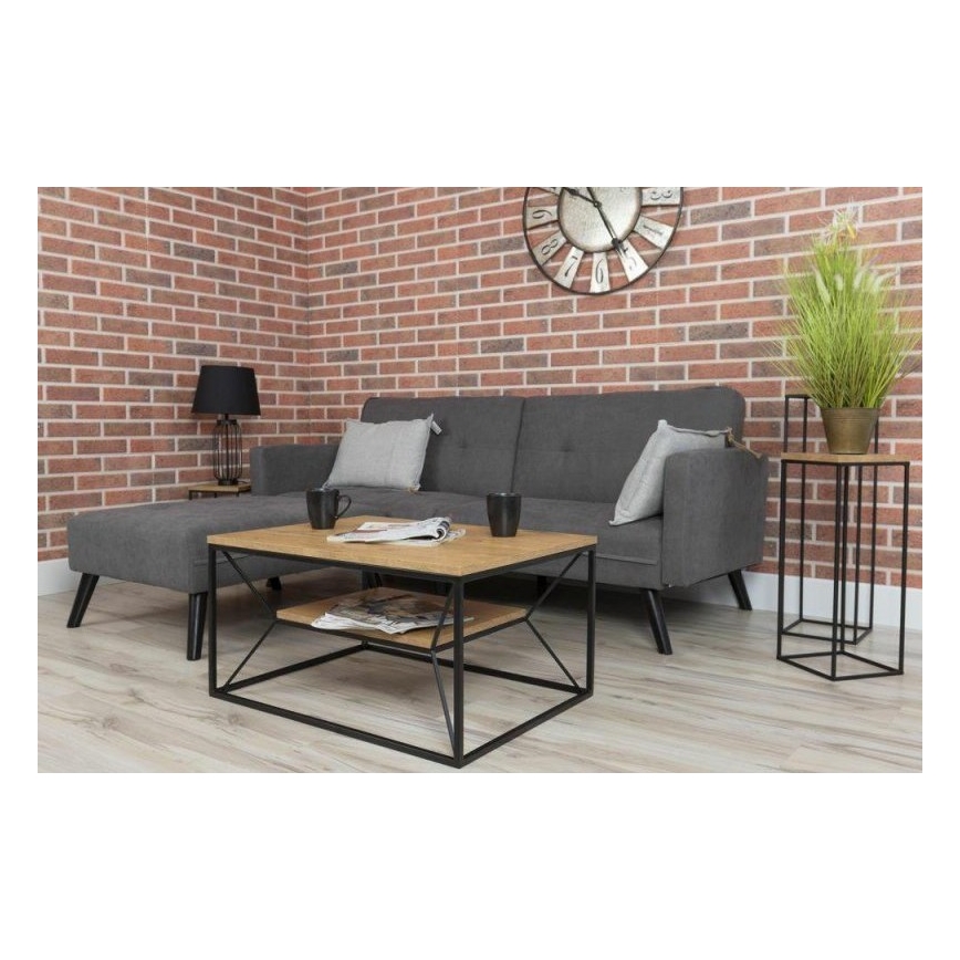 Couchtisch BASICLOFT 40x80 cm schwarz/braun