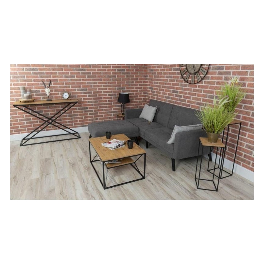 Couchtisch BASICLOFT 40x80 cm schwarz/braun