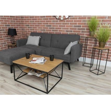 Couchtisch BASICLOFT 40x80 cm schwarz/braun