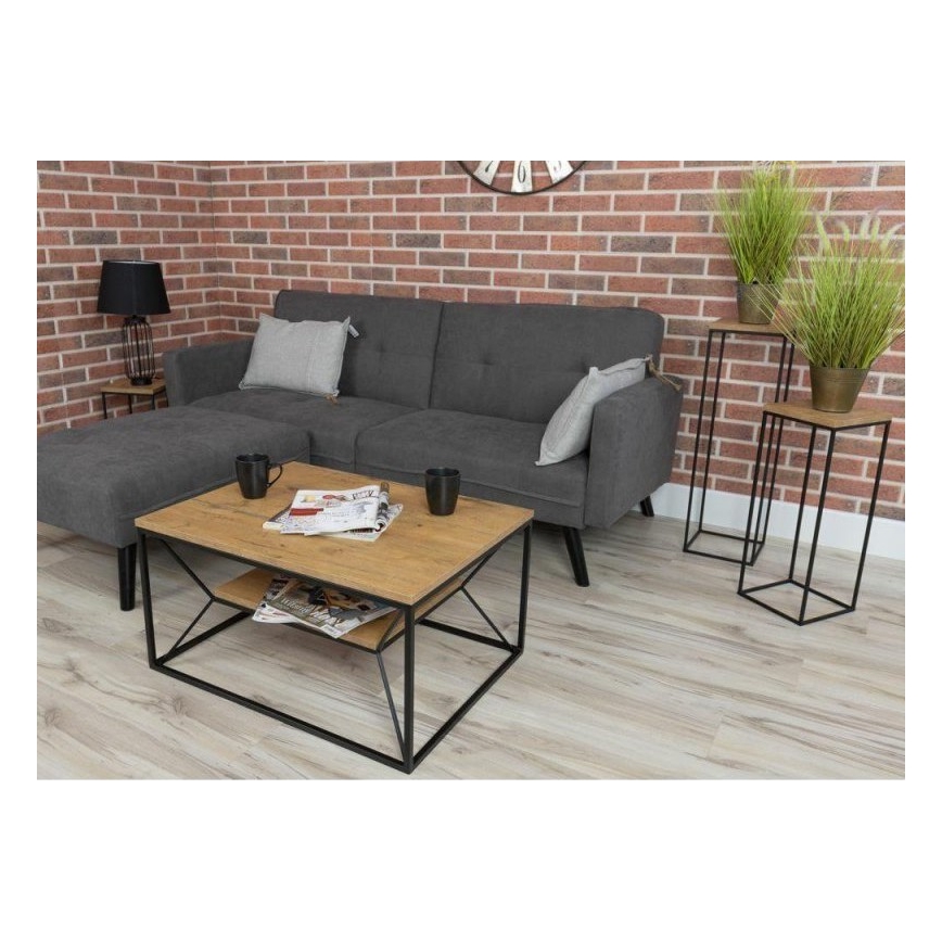 Couchtisch BASICLOFT 40x80 cm schwarz/braun