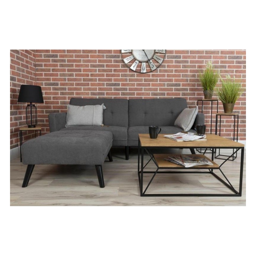 Couchtisch BASICLOFT 40x80 cm schwarz/braun