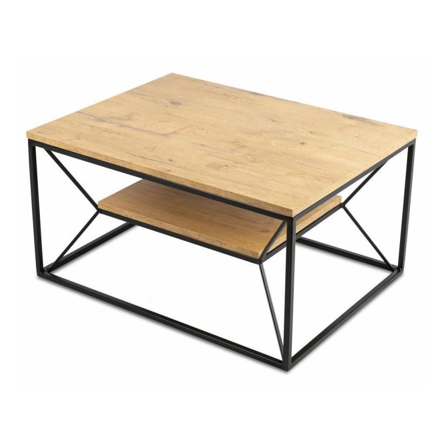 Couchtisch BASICLOFT 40x80 cm schwarz/braun