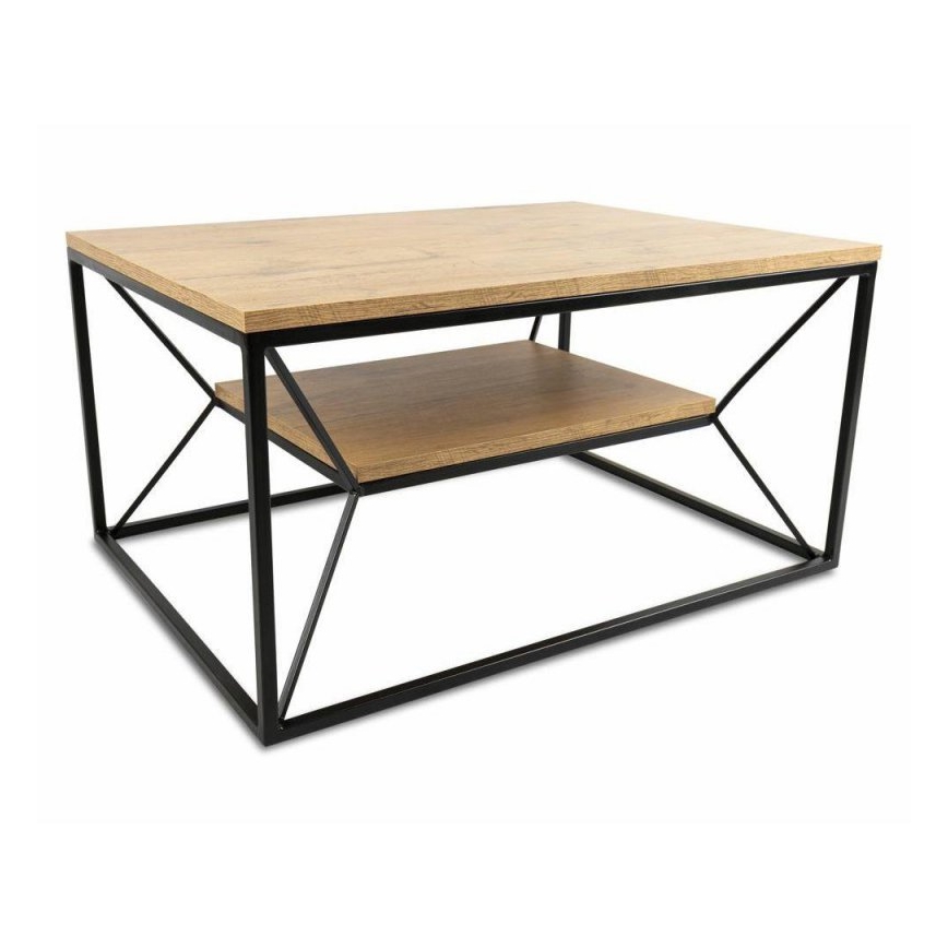 Couchtisch BASICLOFT 40x80 cm schwarz/braun