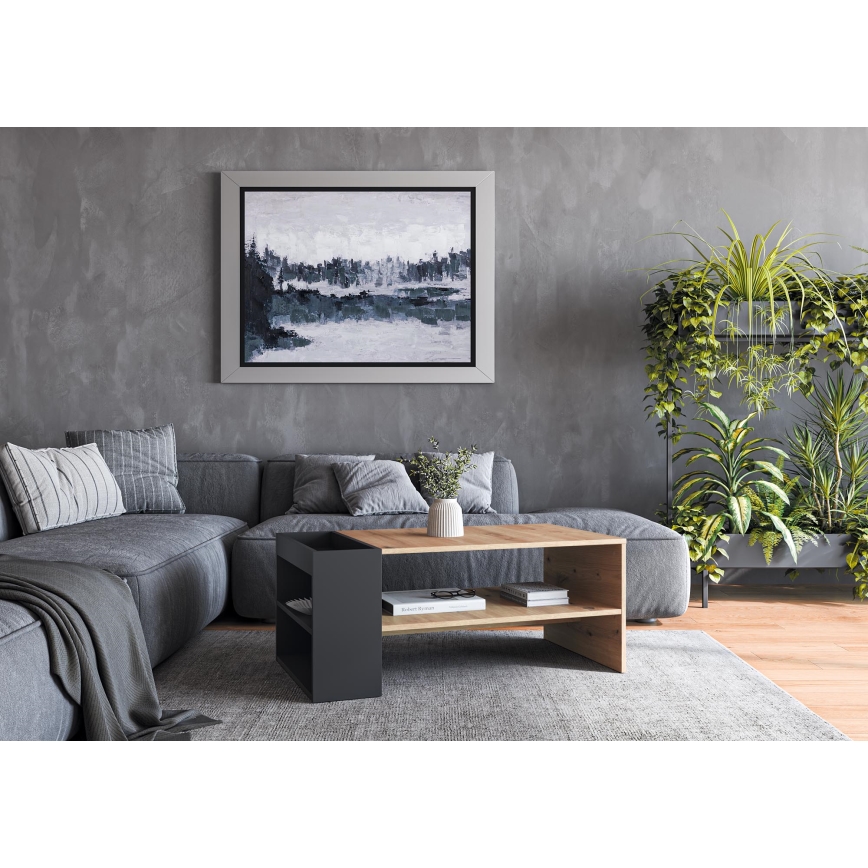 Couchtisch BELA 100x42 cm Eiche Artisan/Anthrazit