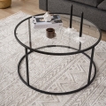 Couchtisch BERLIN 45x80 cm schwarz/klar