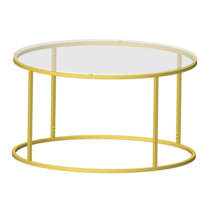 Couchtisch BERLIN 80x45 cm gold/klar
