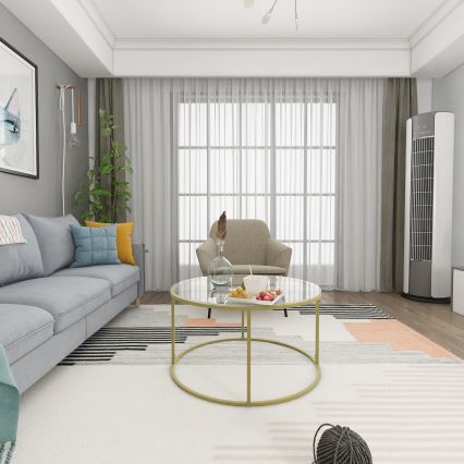 Couchtisch BERLIN 80x45 cm gold/klar