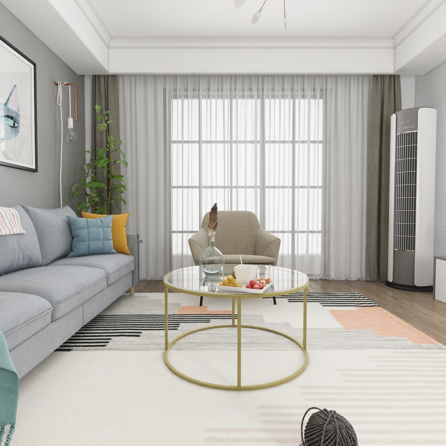 Couchtisch BERLIN 80x45 cm gold/klar