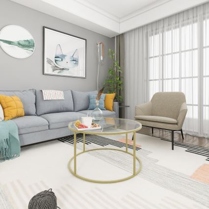 Couchtisch BERLIN 80x45 cm gold/klar