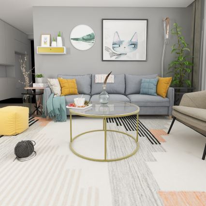 Couchtisch BERLIN 80x45 cm gold/klar