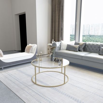 Couchtisch BERLIN 80x45 cm gold/klar