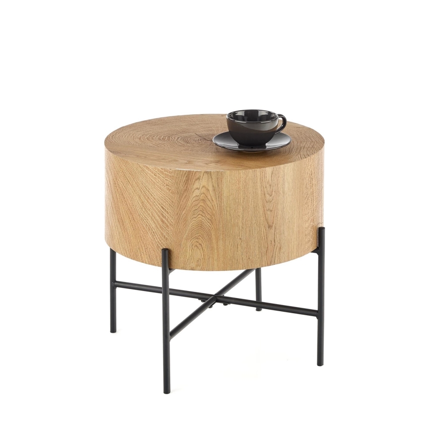 Couchtisch BROOKLYN 45x45 cm schwarz/beige