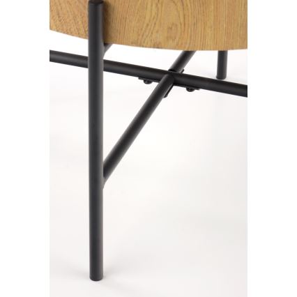 Couchtisch BROOKLYN 45x45 cm schwarz/beige
