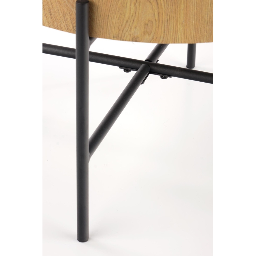 Couchtisch BROOKLYN 45x45 cm schwarz/beige
