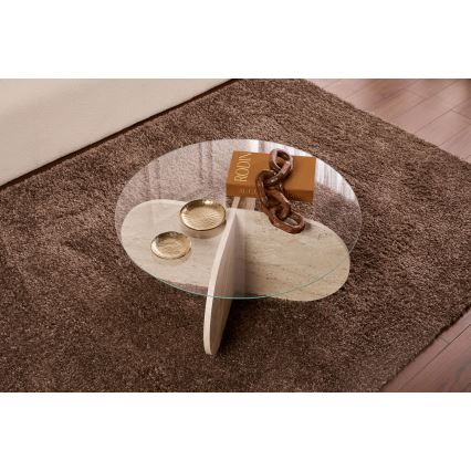 Couchtisch BUBBLE Ø 75 cm beige/transparent