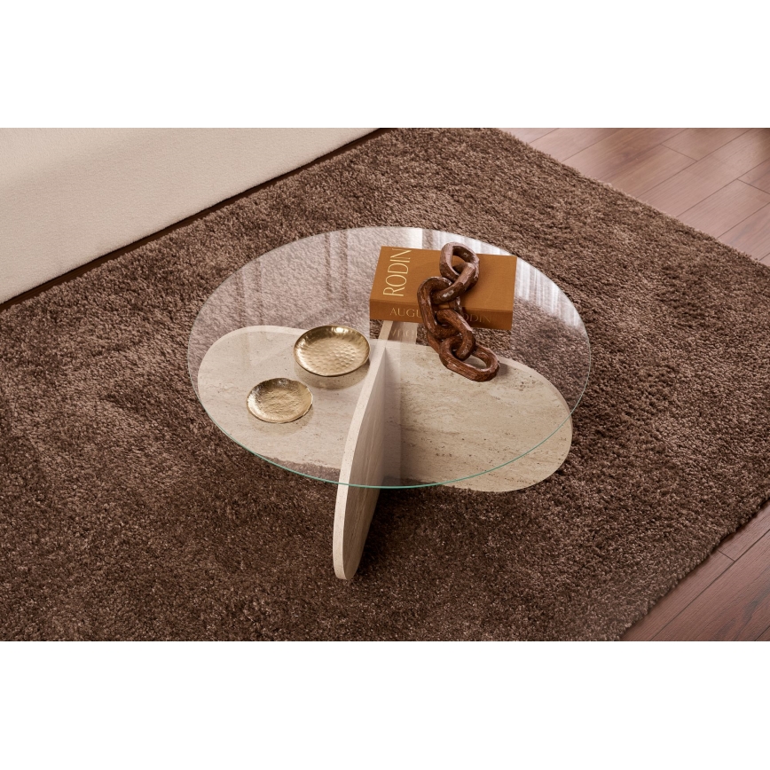 Couchtisch BUBBLE Ø 75 cm beige/transparent