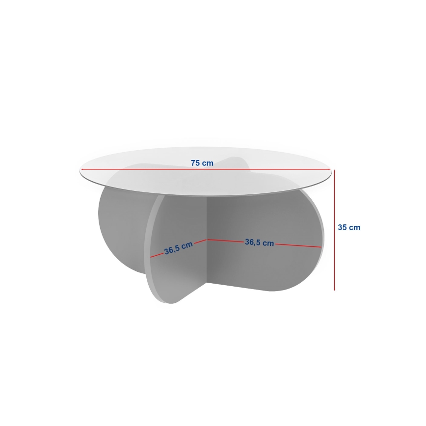 Couchtisch BUBBLE Ø 75 cm beige/transparent