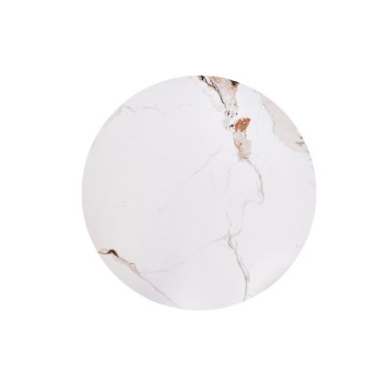 Couchtisch CARINA, Ø 80 cm, braun/weiß/Marmor-Optik