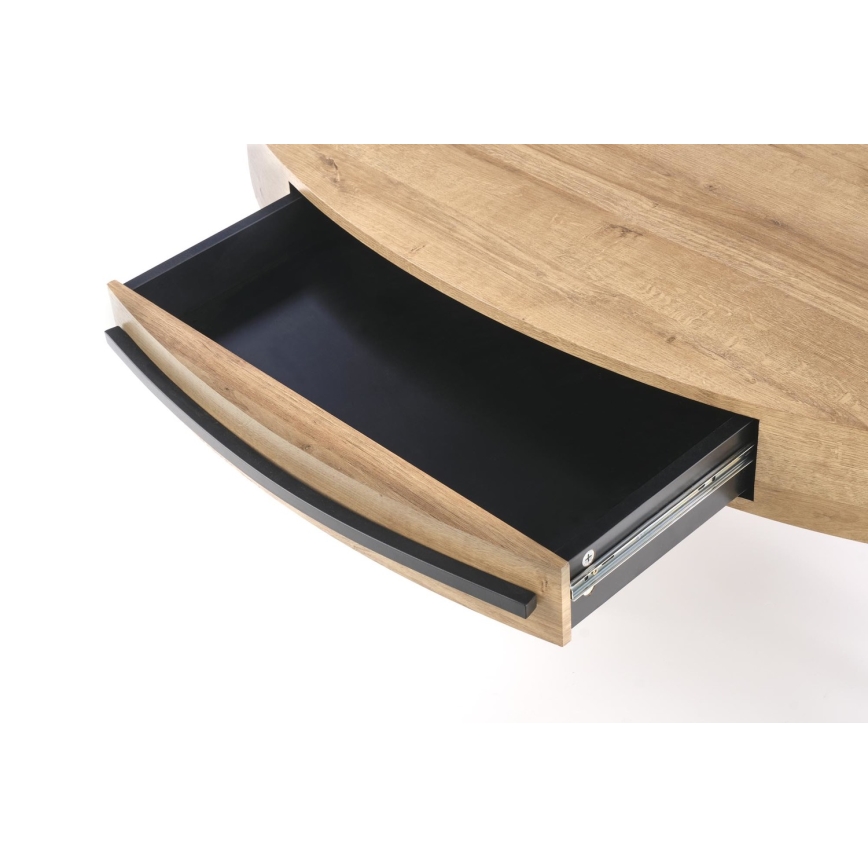 Couchtisch mit Schublade CAROLINA 41x120 cm golden Eiche/schwarz
