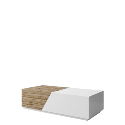 Couchtisch CEELIAS 42x124 cm weiß/Wotan-Eiche