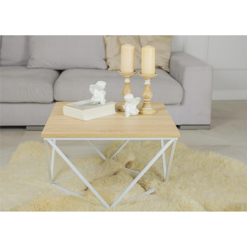 Couchtisch CURVED 60x60 cm weiß/beige