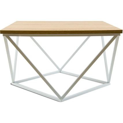 Couchtisch CURVED 60x60 cm weiß/beige