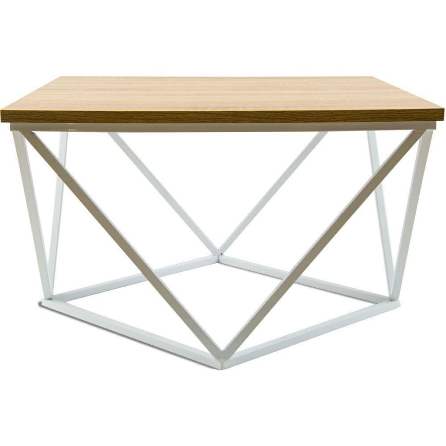 Couchtisch CURVED 60x60 cm weiß/beige