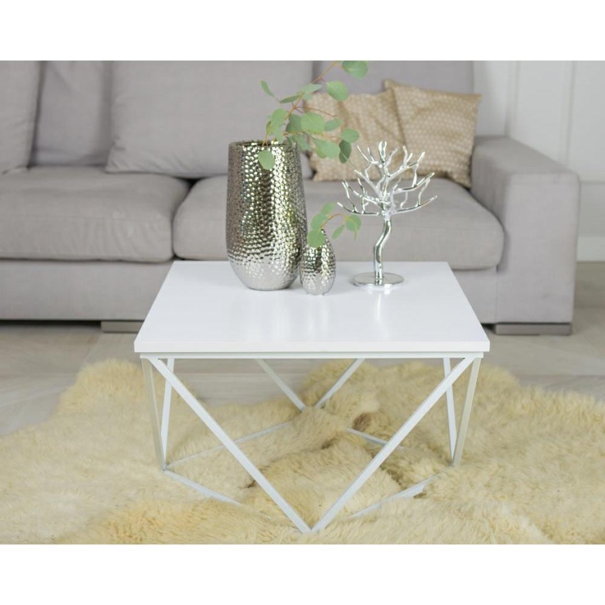 Couchtisch CURVED 60x60 cm weiß