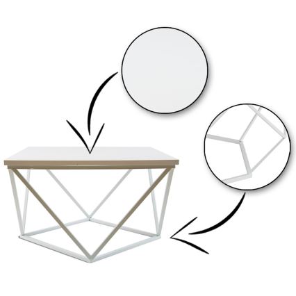 Couchtisch CURVED 60x60 cm weiß