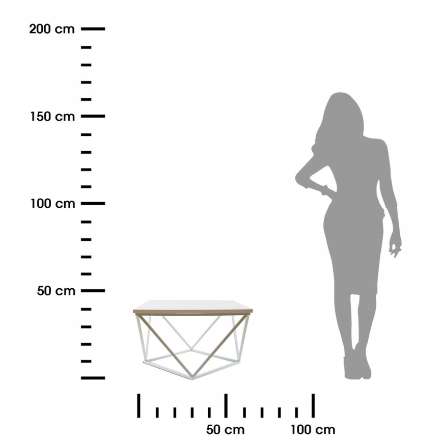 Couchtisch CURVED 60x60 cm weiß