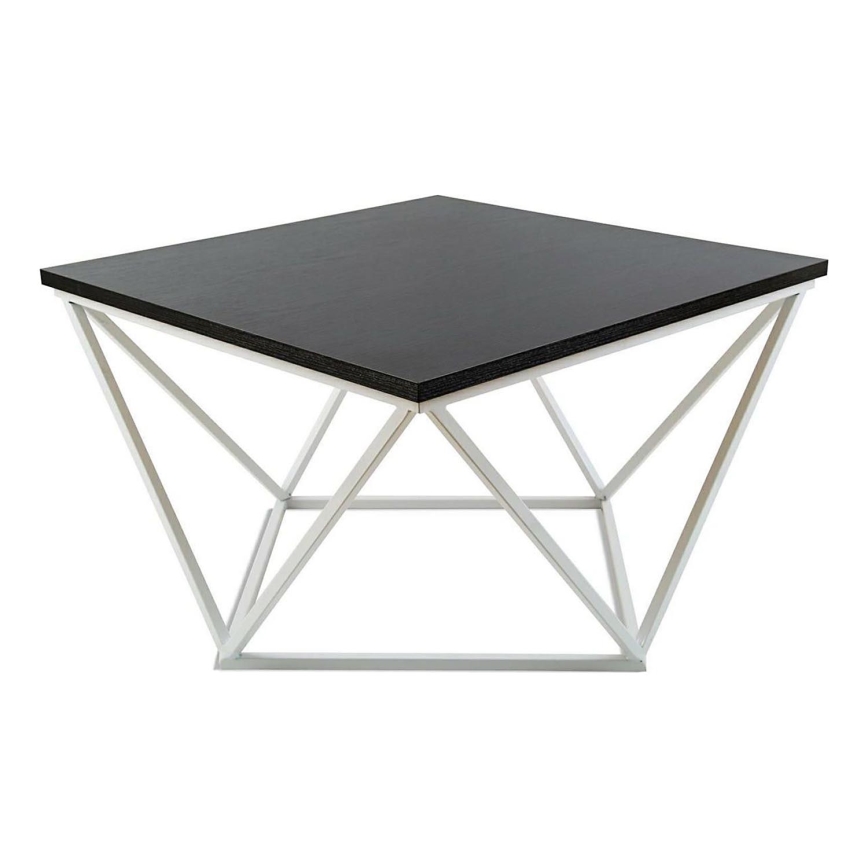 Couchtisch CURVED 60x60 cm weiß/schwarz