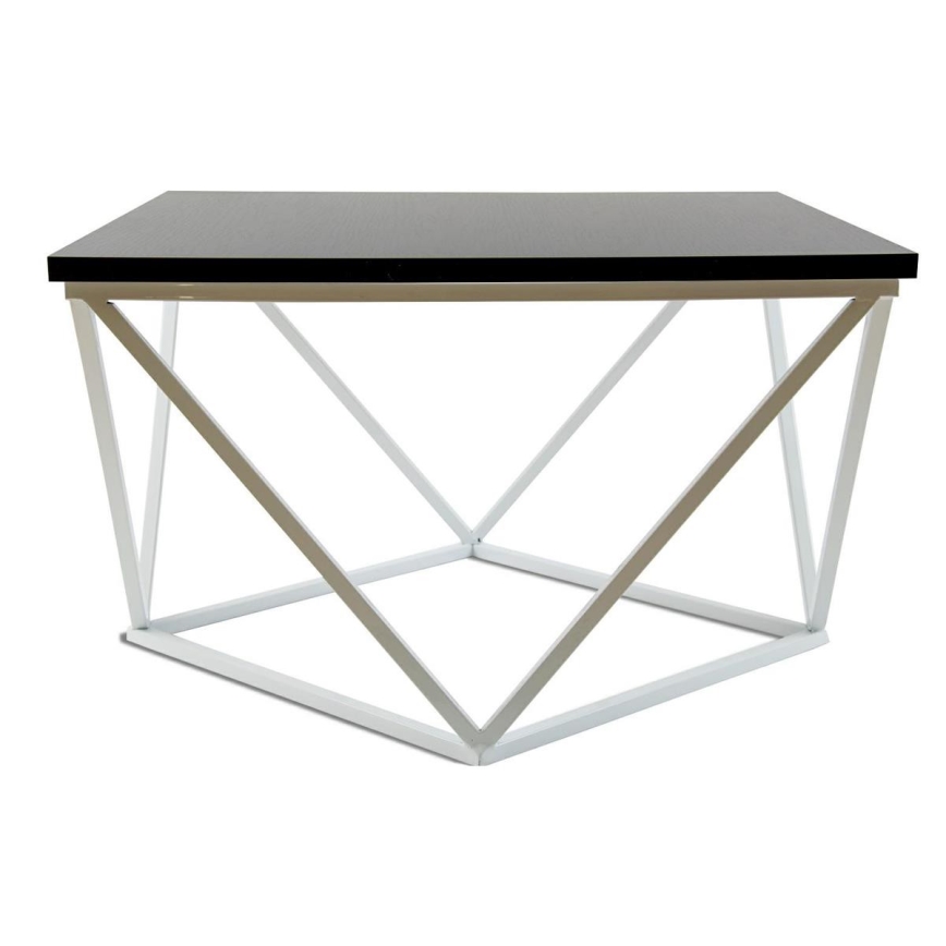 Couchtisch CURVED 60x60 cm weiß/schwarz