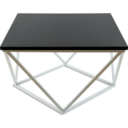 Couchtisch CURVED 60x60 cm weiß/schwarz