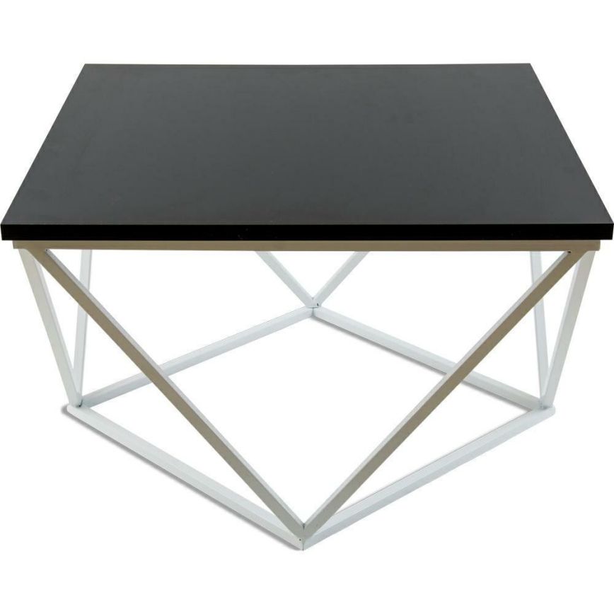 Couchtisch CURVED 60x60 cm weiß/schwarz