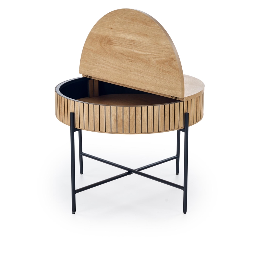 Couchtisch DANTE Ø 67 cm braun/schwarz