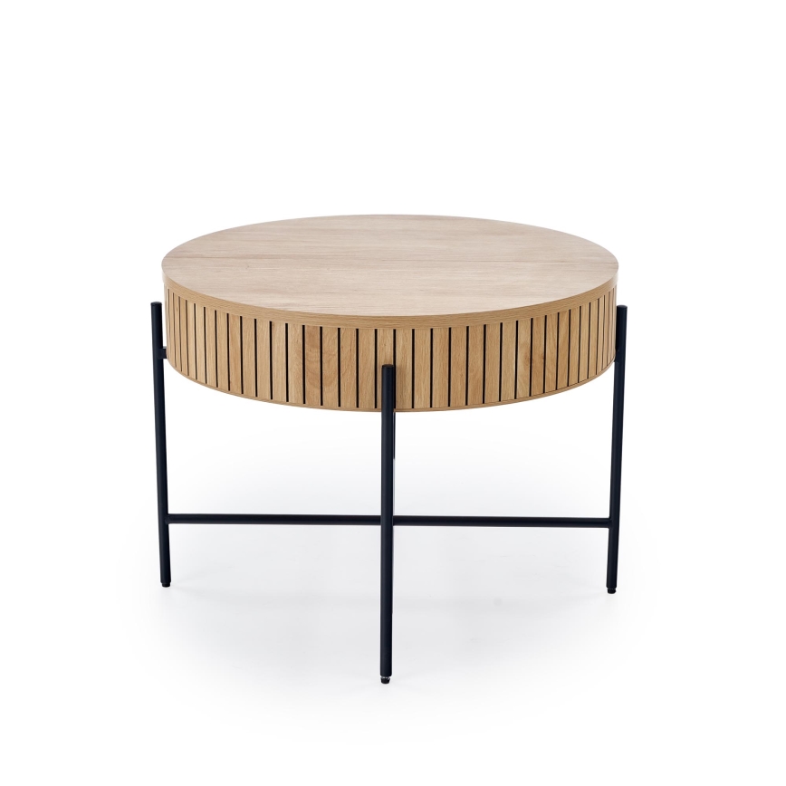 Couchtisch DANTE Ø 67 cm braun/schwarz